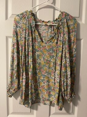 Cynthia Rowley Green Floral Blouse